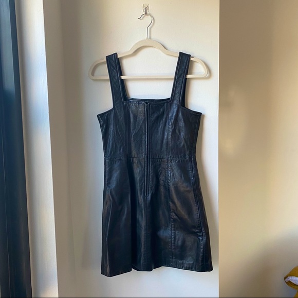 VINTAGE Anne Klein Leather Jumper Dress - Picture 4 of 4